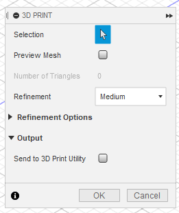 fusion 360 print dialog